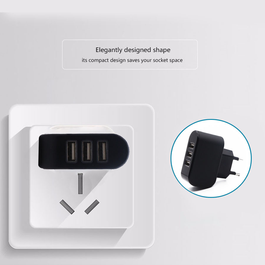 Creative Led Luminous 3 Plug Smart Multi-port Usb Charger display picture 22