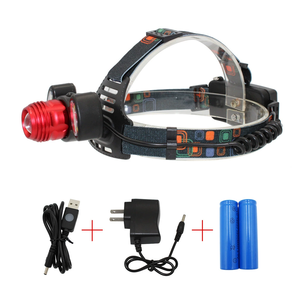Новый 1*T6 и 2*Cob LED Средний красный яркий свет утренний свет рыболовный свет минный свет ездовой фонарь