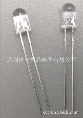 直插led灯珠 F3圆头白发蓝无边短脚 超高亮发光二极光 3mm 圆头LE