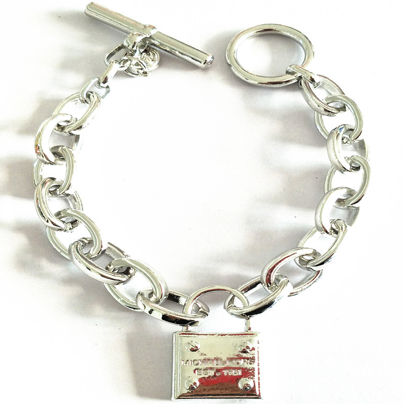 High Quality Lock Key Chains Bracelets Charms Bracelet Jewelry Silver