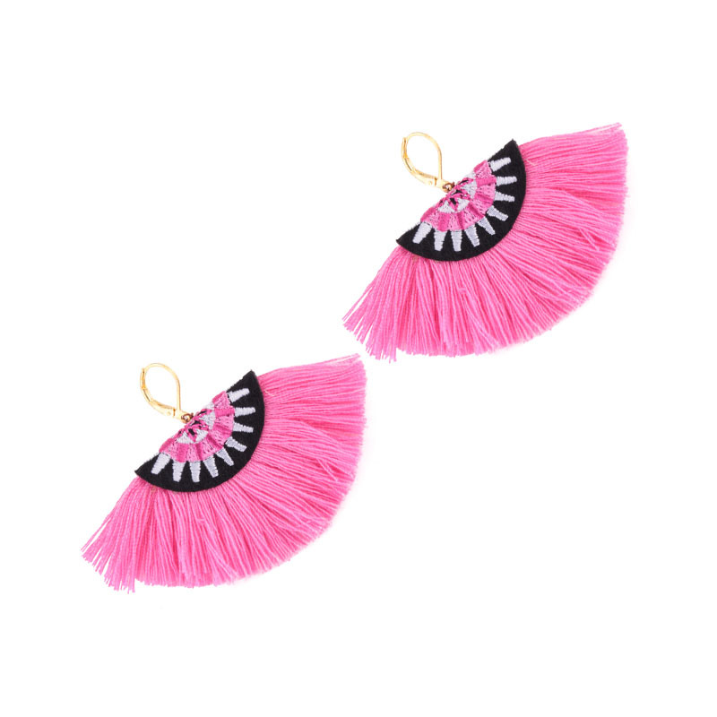 folk-custom alloy hand made earring (Pink)NHJQ9254-Pink