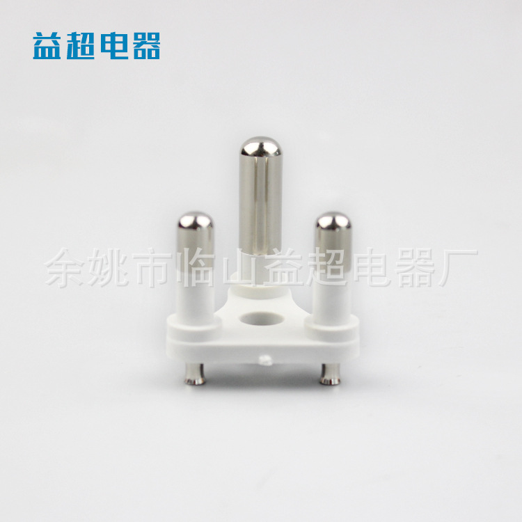 空芯半胶南非内架 半包胶三圆三芯塑胶 南非插头 三插供应