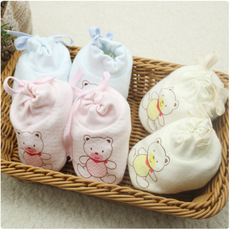 秋冬新款婴儿可调节脚套 新生儿抽绳防掉鞋子加厚保暖卡通学步鞋