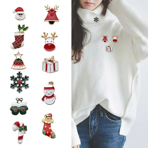 Fashion Creative Xmas Elderly Pin Set with Cartoon Socks, Gloves, Essential Oil, Chest Flower, Brooch and Other Decorations