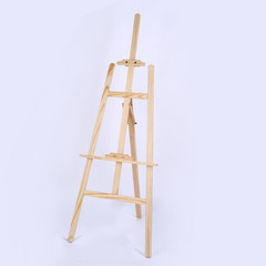 Yellow pine wood easel, sketching and oil painting stand, wooden three-legged tripod display stand, advertising stand, assemble and disassemble