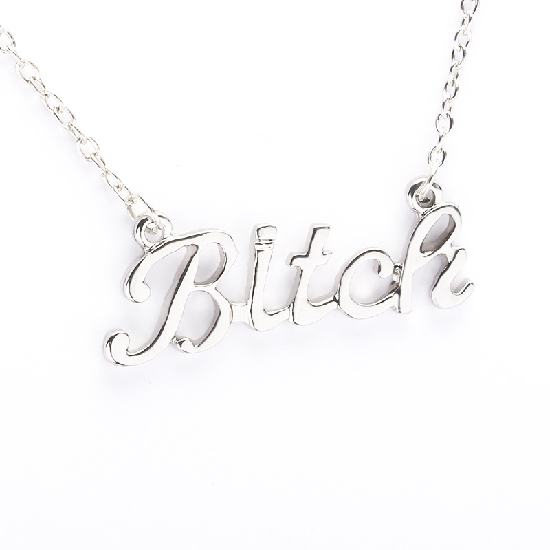 Simple Letter Stitching Word Pendant Necklace display picture 3
