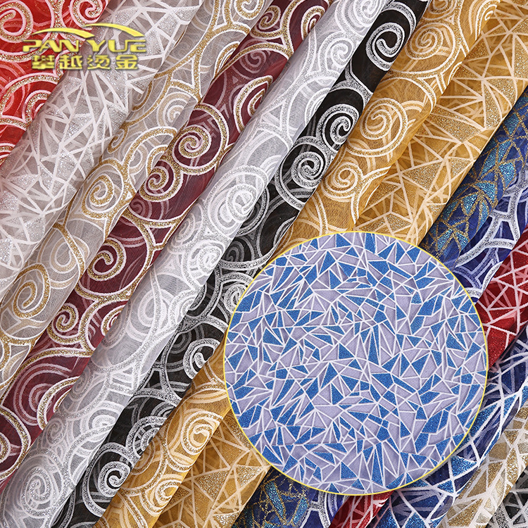 Glass Yarn Table-Printed Fabric, Gold-Spattered Yarn, Glass Interlayer Fabric, Decorative Fabric, Direct Sales for Dresses Glass Yarn Table-Printed Fabric, Gold-Spattered Yarn, Glass Interlayer Fabric, Decorative Fabric, Direct Sales for Dresses