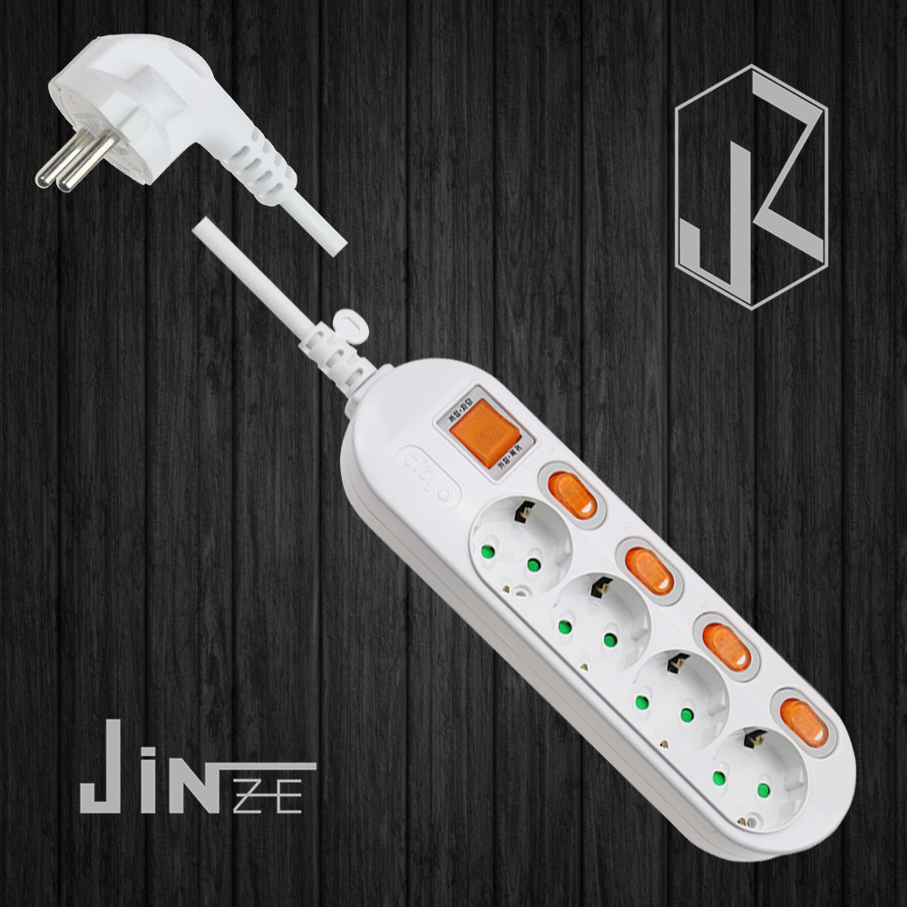 韩国插座 开关 欧洲韩国 插座 插线板 带线插座 4位 4孔