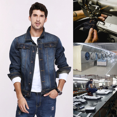 Jeans machining Men's washing Chaqueta Customized OEM man Jacket machining