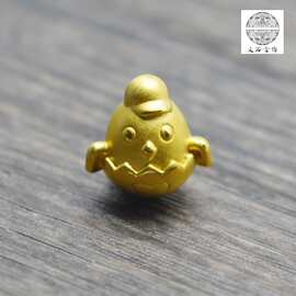 工厂S999足银3D硬银鸡硬金鸡镀金鸡生肖手串转运珠路路通DIY手工