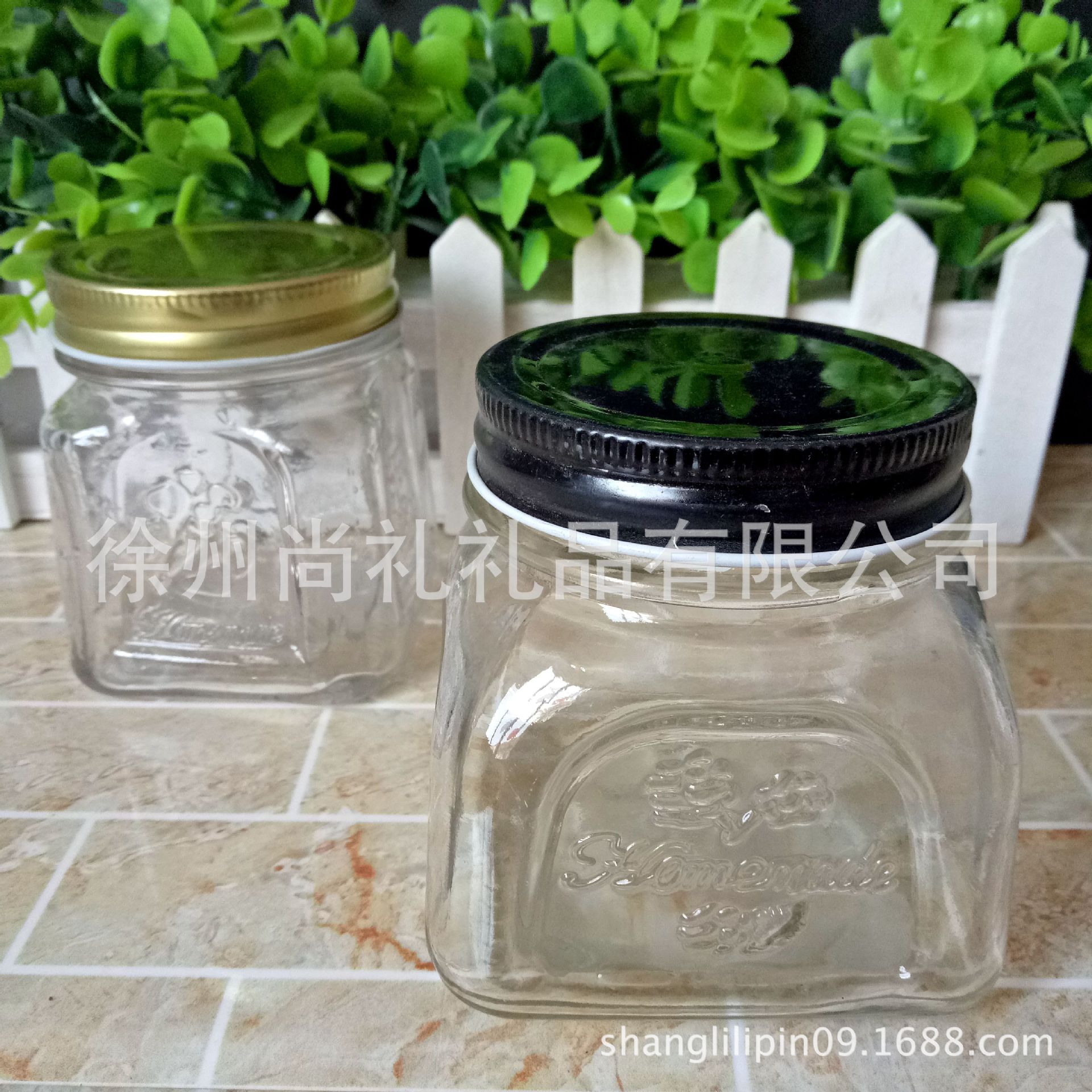 厂家供应现货 500ml八角瓶罐头瓶 鱼子酱密封透明储物罐玻璃瓶
