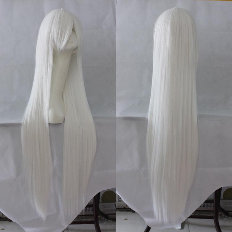 Anime wig one meter long straight hair white COS wig universal spot wholesale promotion