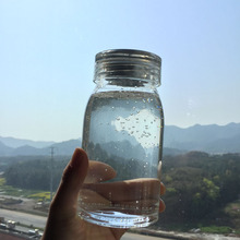 韩国简约玻璃杯创意潮流男女士学生水杯加厚透明茶杯随手牛奶杯子