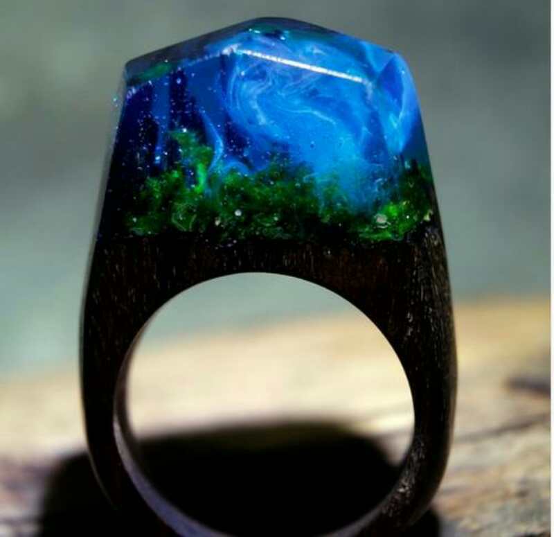 wooden retro ring