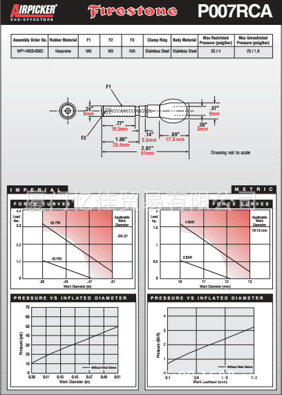 美国原装FIRESTONE空气弹簧 WP1-M58-0002 气囊气缸 气囊式气缸