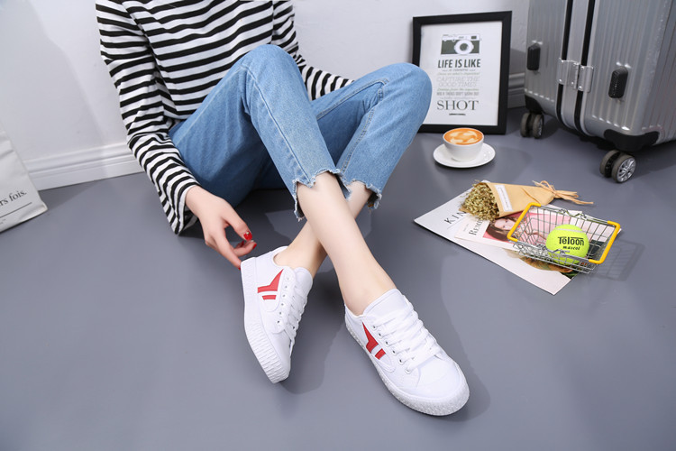 Red Casual Shoes Detail