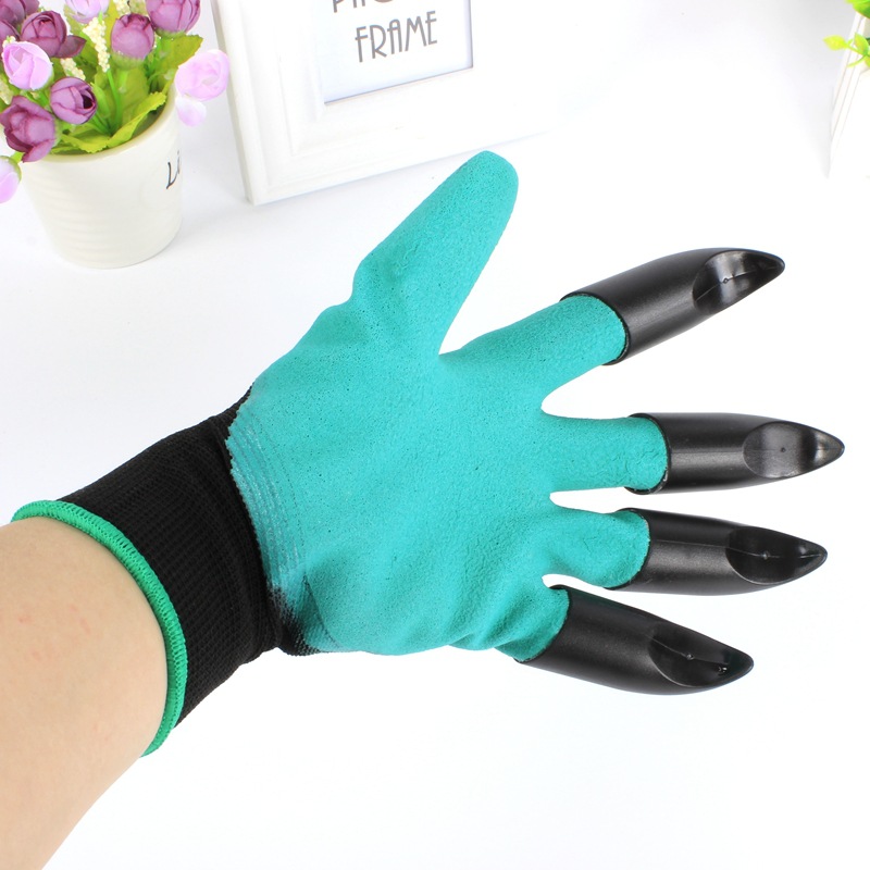 新品现货花园手套塑料爪子园林手套种花挖土松土手套园艺防护手套