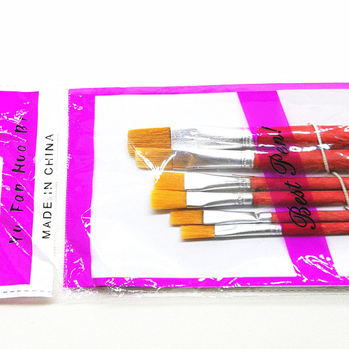 Factory wholesale red rod watercolor set 6 pcs, nylon hair oil painting acrylic brush set, wholesale sales
