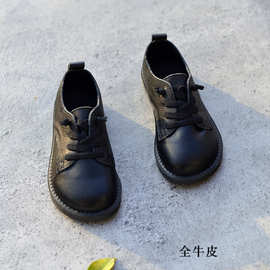 2023新款儿童男童黑色皮鞋真皮牛皮演出鞋英伦礼仪春款一件代发