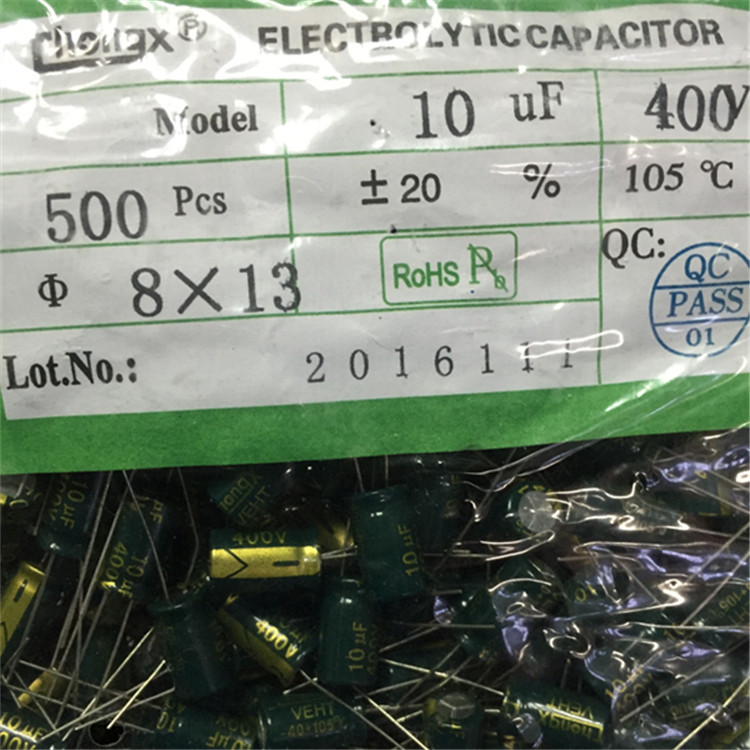 铝电解电容10UF400V 8*13高频高压电容 BOM表 配套电子现货  出售