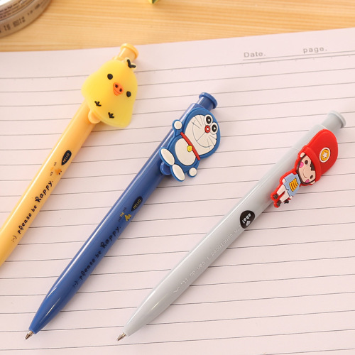 卡通小动物圆珠笔小学生创意文具批发韩国创意按动写字笔文具用品