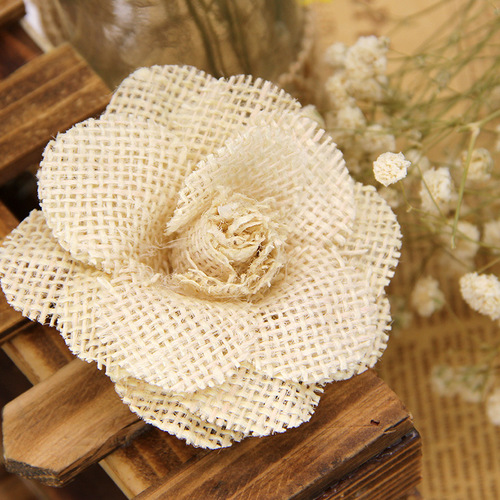 New European and American handmade linen flowers for Christmas, wedding, holiday party, shoe flowers, hat flowers, decorative supplies are available