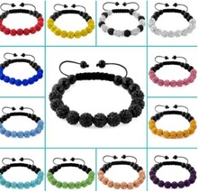 10mm水晶钻球编织香巴拉手链软陶泥女士欧美亚马逊