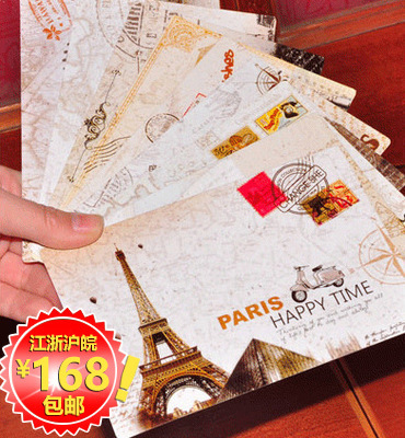 Cool stationery originality Printing Retro Aesthetic iron tower Next to Greeting cards wholesale customized