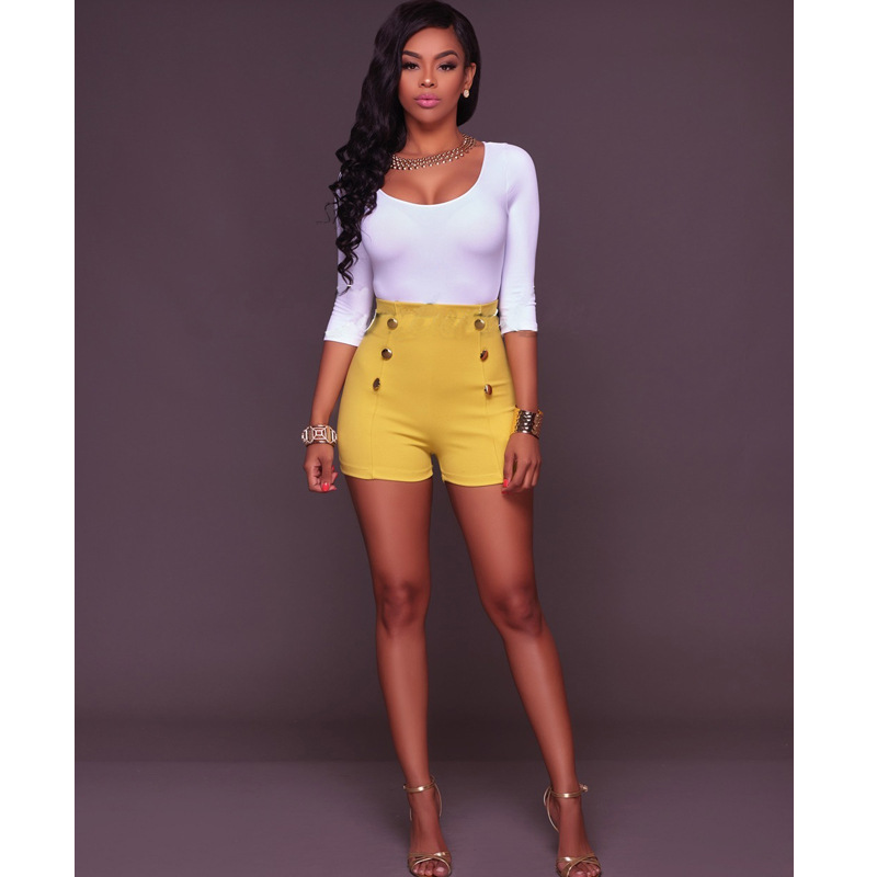 High Waisted Sexy Button Zipper Shorts Womens Spring Summer Fashion Casual Wear for Everyday Use Wholesale Available
