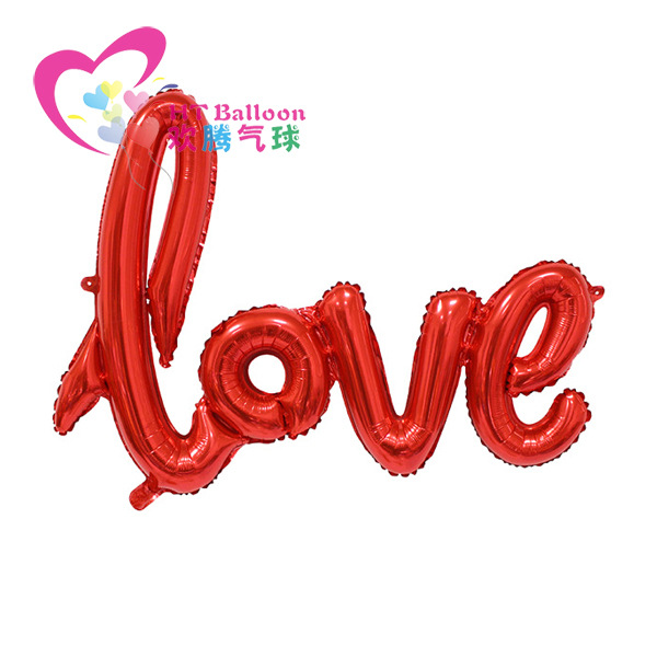 欢腾气球大号手写LOVE大红 LOGO