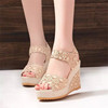 Sandals, footwear, cute waterproof hair band with bow high heels for leisure, wholesale