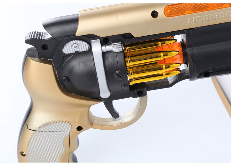 儿童玩具枪厂货直销电动灯光震动八音枪男孩左轮地摊热卖玩具详情图5