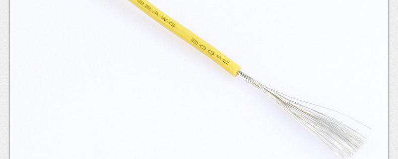 Alambre de silicona extra suave 22AWG amarillo