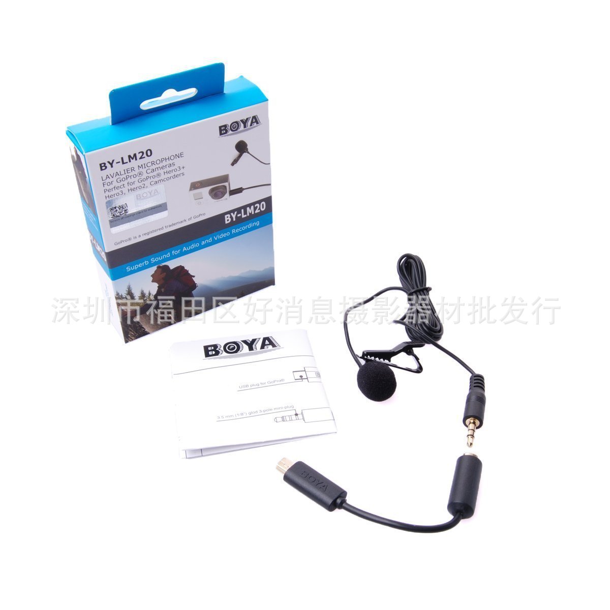 BY-LM20 博雅 Gopro hero專用麥克風 攝像機錄音話筒