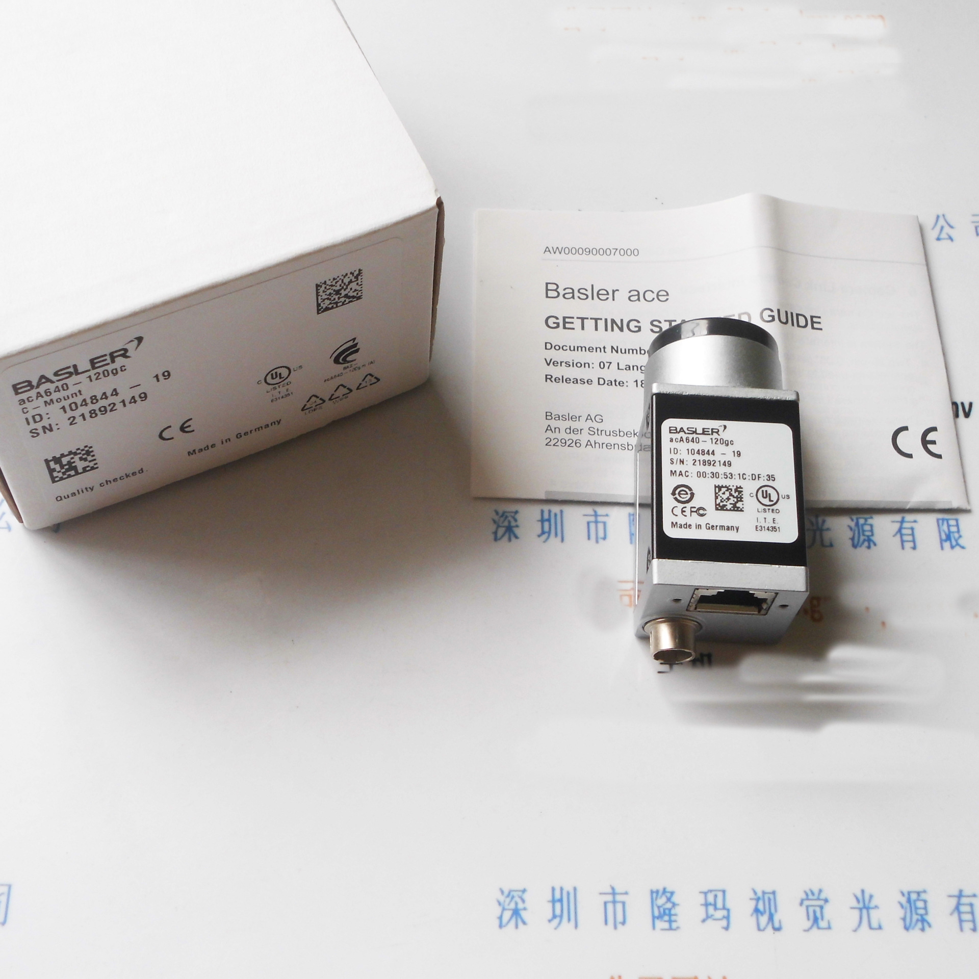 原装进口BASLER巴斯勒 acA面阵相机系列 acA640-120gc工业相机