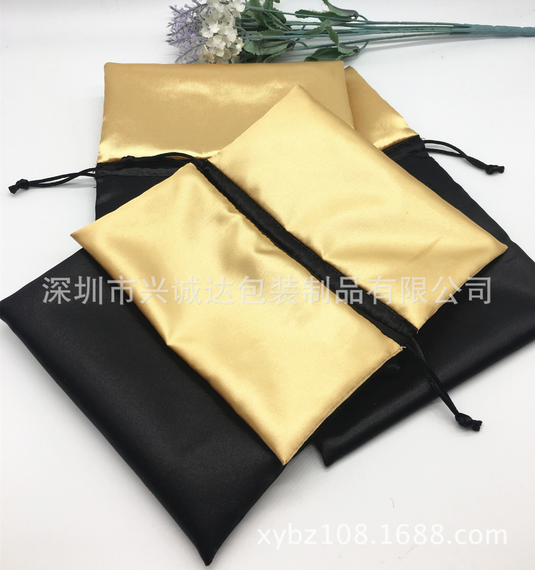 Mosaic double-deck thickening Silk like interest Underwear Drawstring Storage bag Satin silk Beam port tassels Customized