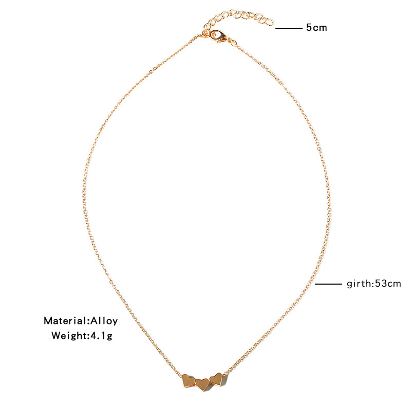 fashion glossy love electroplating color gold rose necklace