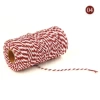 04# Deep Red+White*2mm Two -color cotton rope (100 yards)
