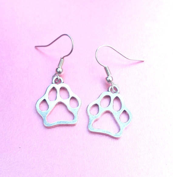 New Fashion Animal Cat Dog Footprints Ears Earrings Hollow Cat Claw Dog Claw Earrings Wholesale display picture 9