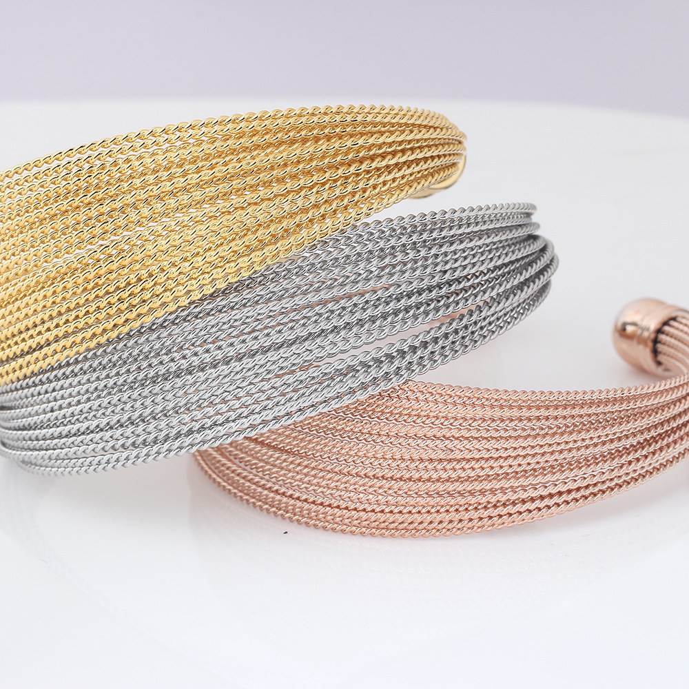 25g Weight Bangle Classification 1 Piece Quantity Casual, Daily Occasion Stainless Steel Material Solid Color Pattern Unisex Gender Plating Design Simple Style Style Stainless Steel Simple Style Solid Color Plating Bangle 5