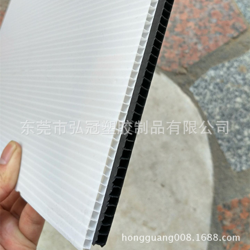 供应山东 防静电塑胶中空板 全新料绿色PP塑料瓦楞板 导电中空板