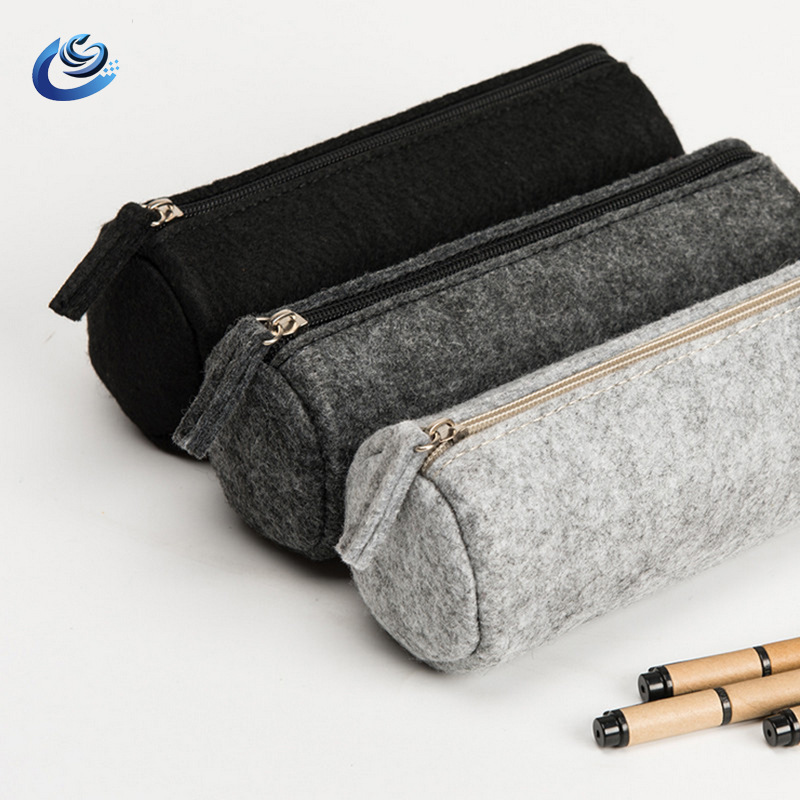 批发学生简约毛毡文具盒铅笔袋  定制毛毡笔无纺布收纳袋眼镜包