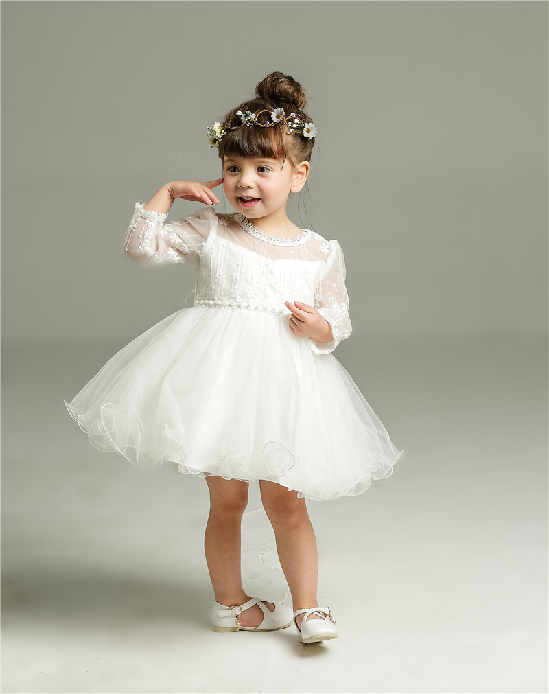 Maggie long-sleeved baby wedding dress f...