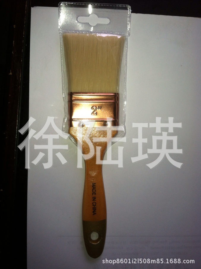 6422杨木柄六面拉橘黄色金尾油漆刷金黄pet高档丝刷单瓦彩盒装刷