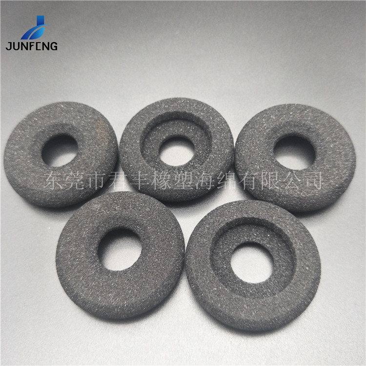 直径15mm小耳机黑耳棉海棉套热压皮耳套 海绵话筒套海绵圈