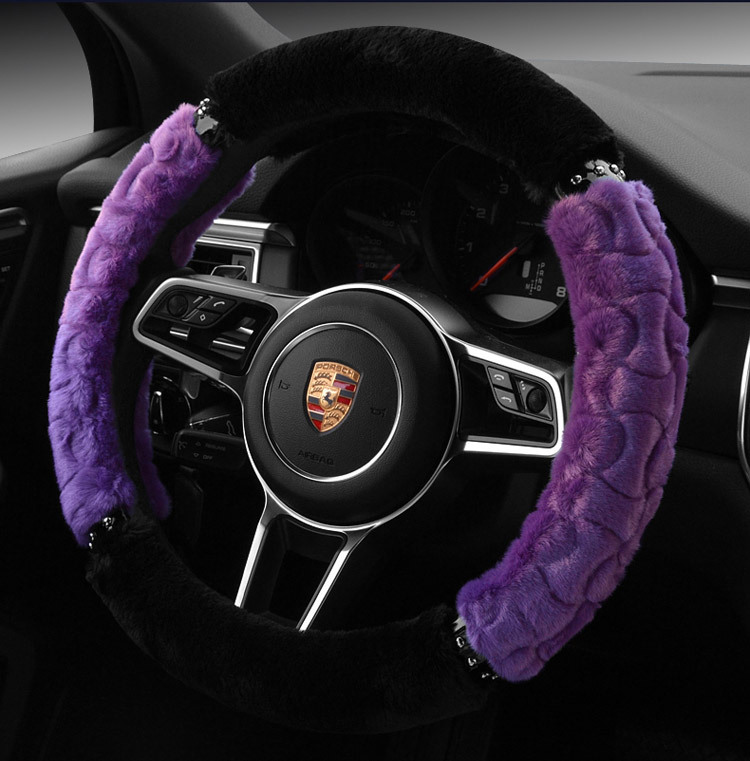 汽車方向盤套冬季短毛絨車用把套 中號(hào)38cm通用型把套BT-407