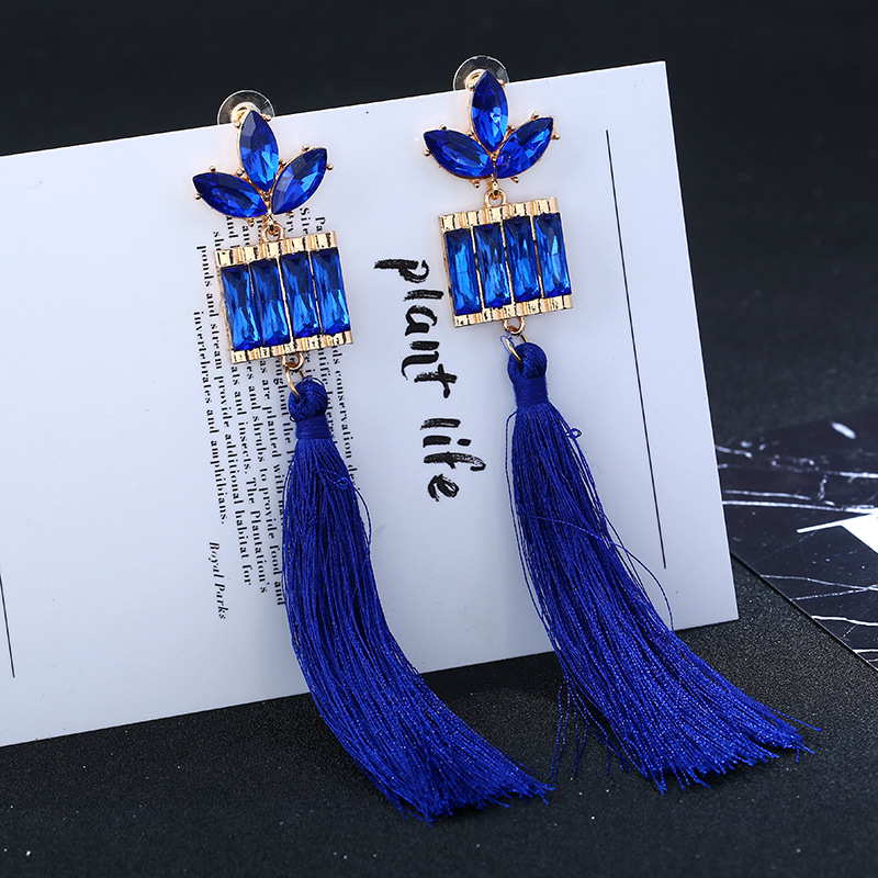 Occident and the United States alloy plating earring (blue)NHVA4522-blue