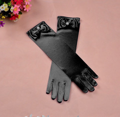 Women's Stretch Gloves for Foreign Trade Kids' Dresses | Mid-Length Children's Wedding Gloves | Accessories Wholesale for Performance Outfits