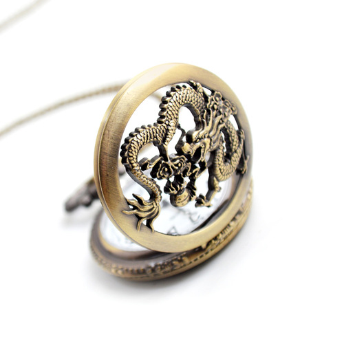 2018 New Quartz Pocket Watch Wholesale China Dragon Engraved Pocket Watch Men's Chinese Style Fashion Quartz Pocket Watch