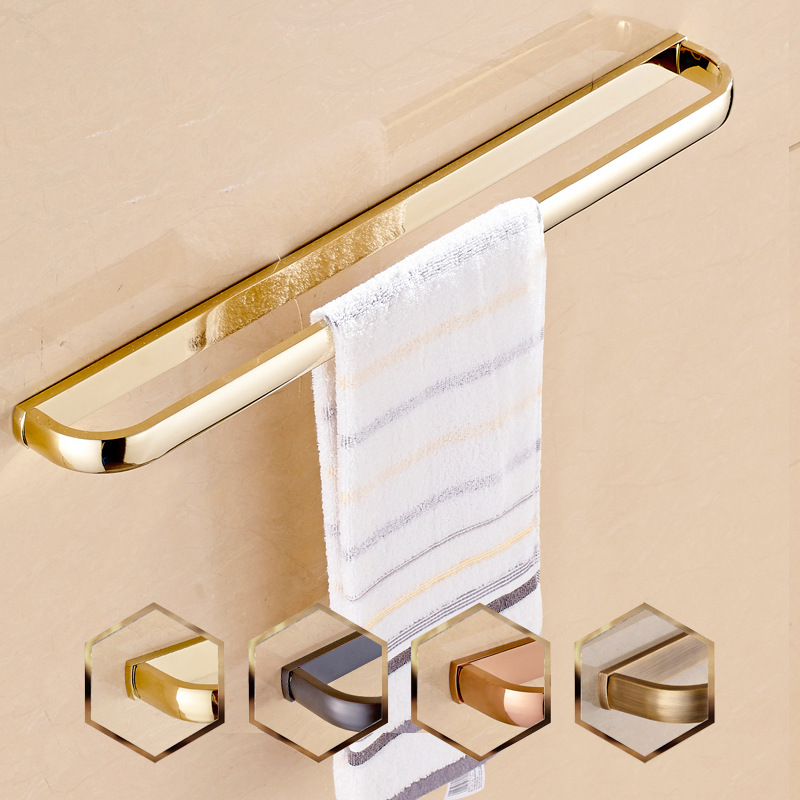 全铜单杆毛巾架 欧式毛巾杆浴巾架 浴室卫浴五金挂件 单层挂毛巾